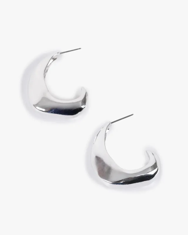 Silver Sculpted Hoop Earrings sold by Collete Hayman