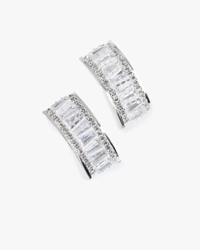 Crystal Curved Stud Earrings sold by Collete Hayman