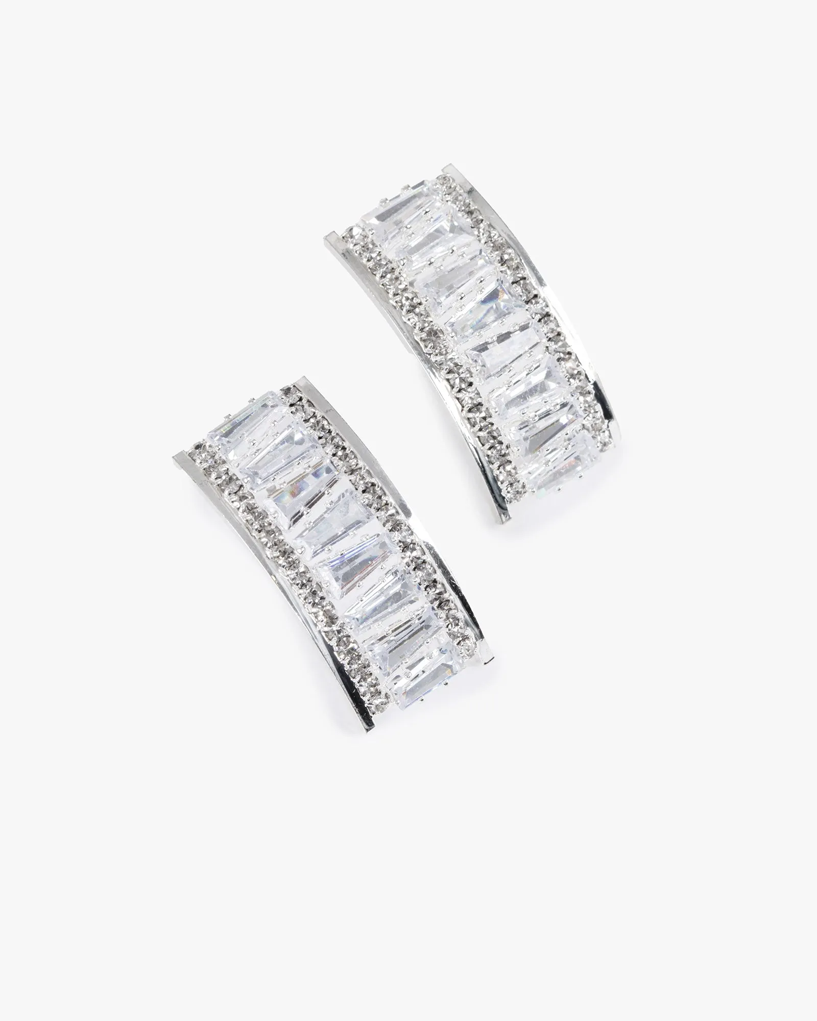 Crystal Curved Stud Earrings sold by Collete Hayman