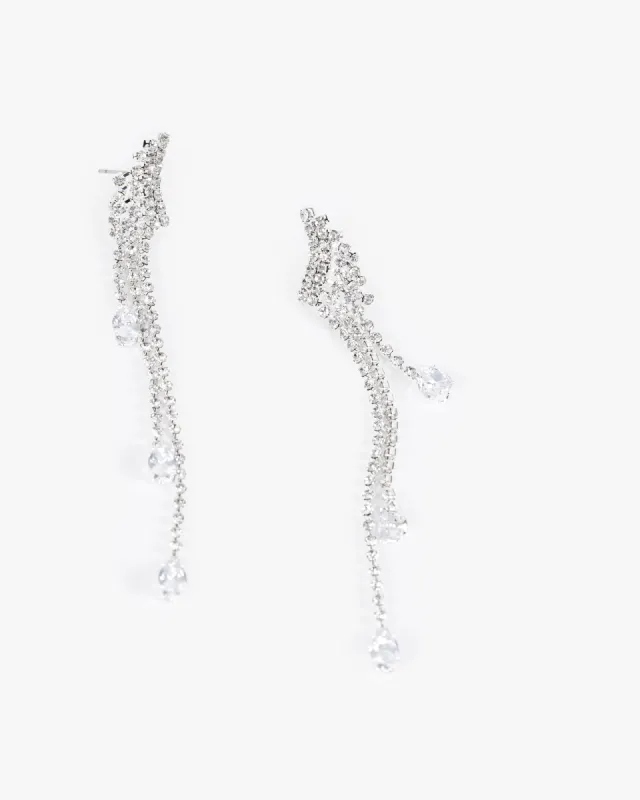 Crystal Fanned Tassel Statement Earrings sold by Collete Hayman