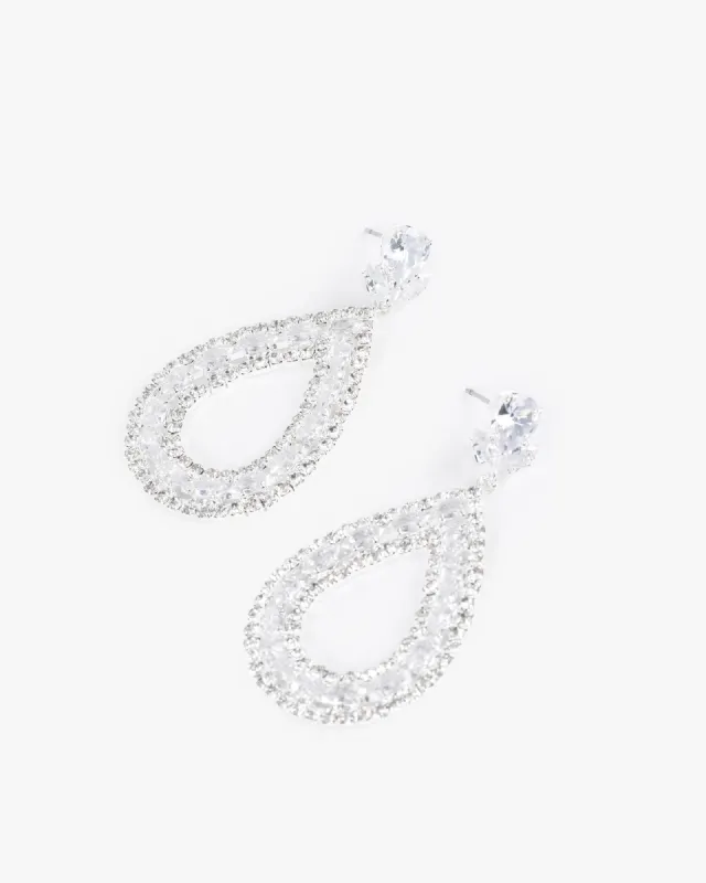 Crystal Tear Drop Statement Earrings sold by Collete Hayman