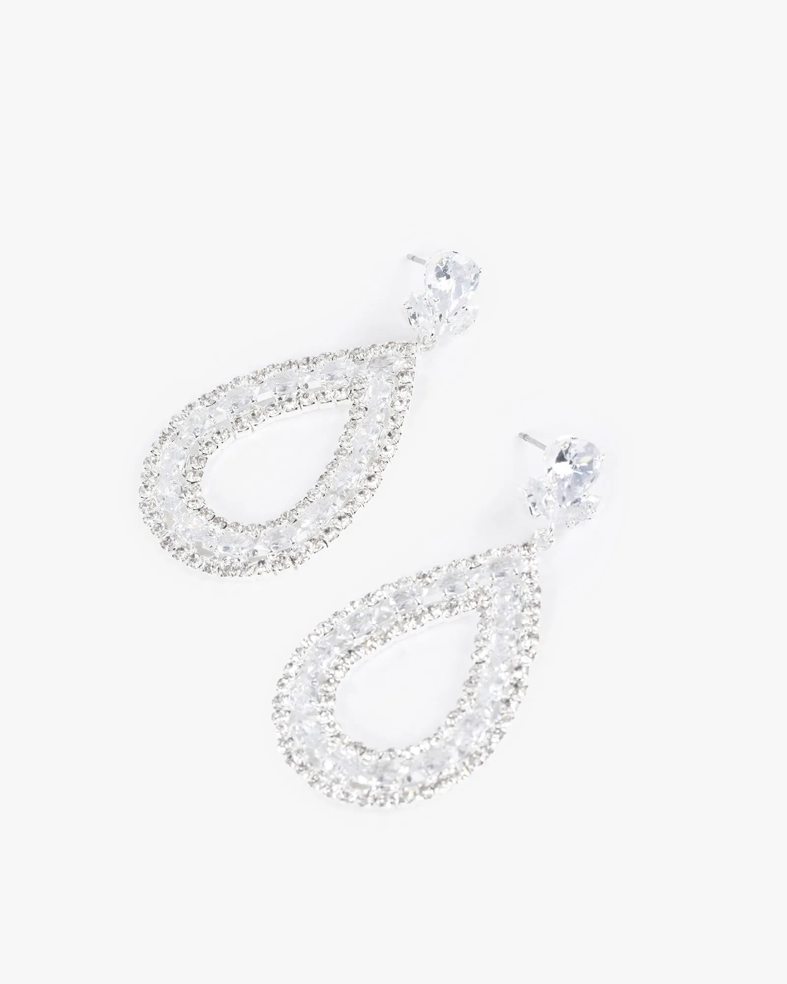 Crystal Tear Drop Statement Earrings sold by Collete Hayman