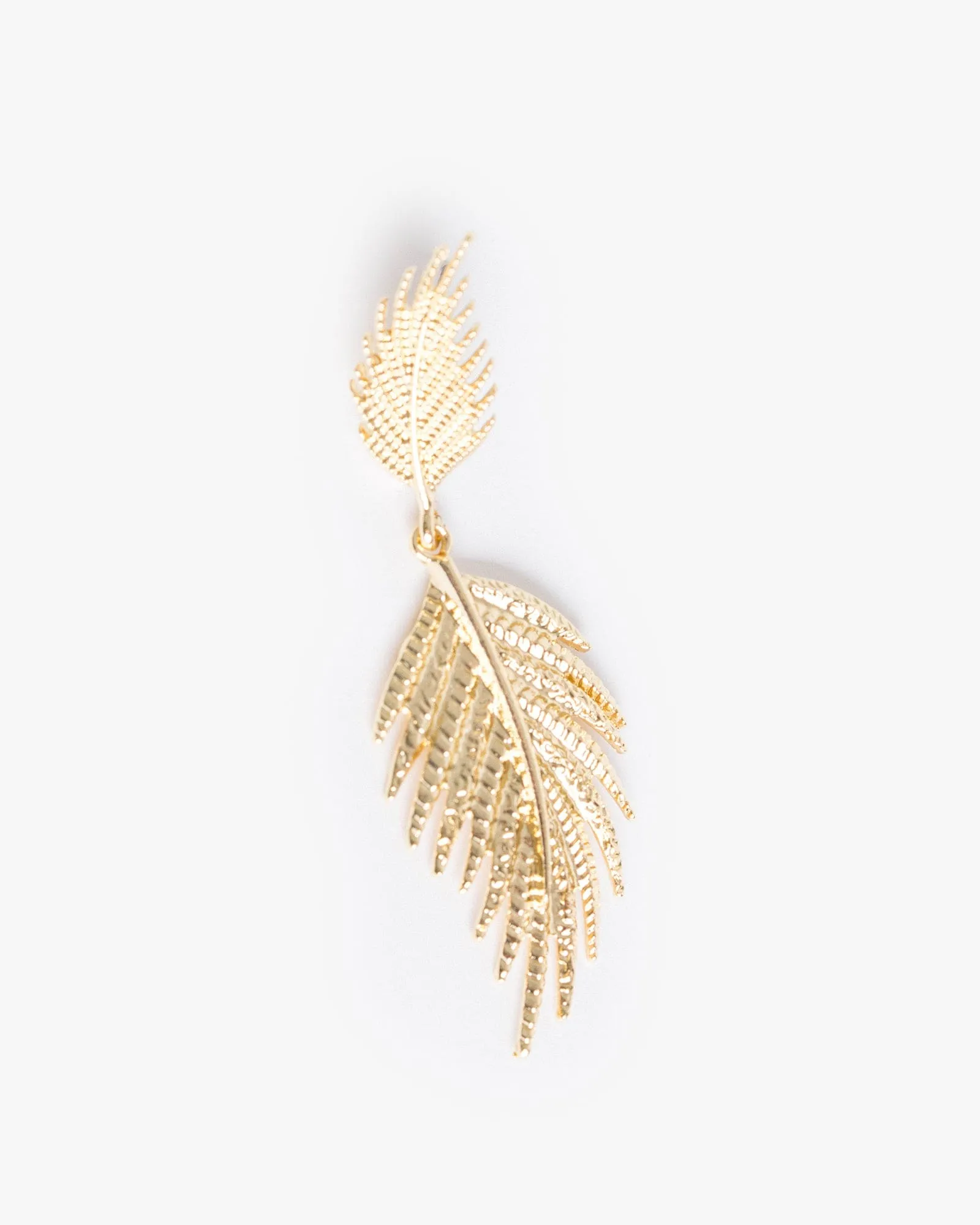 Gold Fan Leaf Detail Drop Earrings sold by Collete Hayman product image thumbnail 2