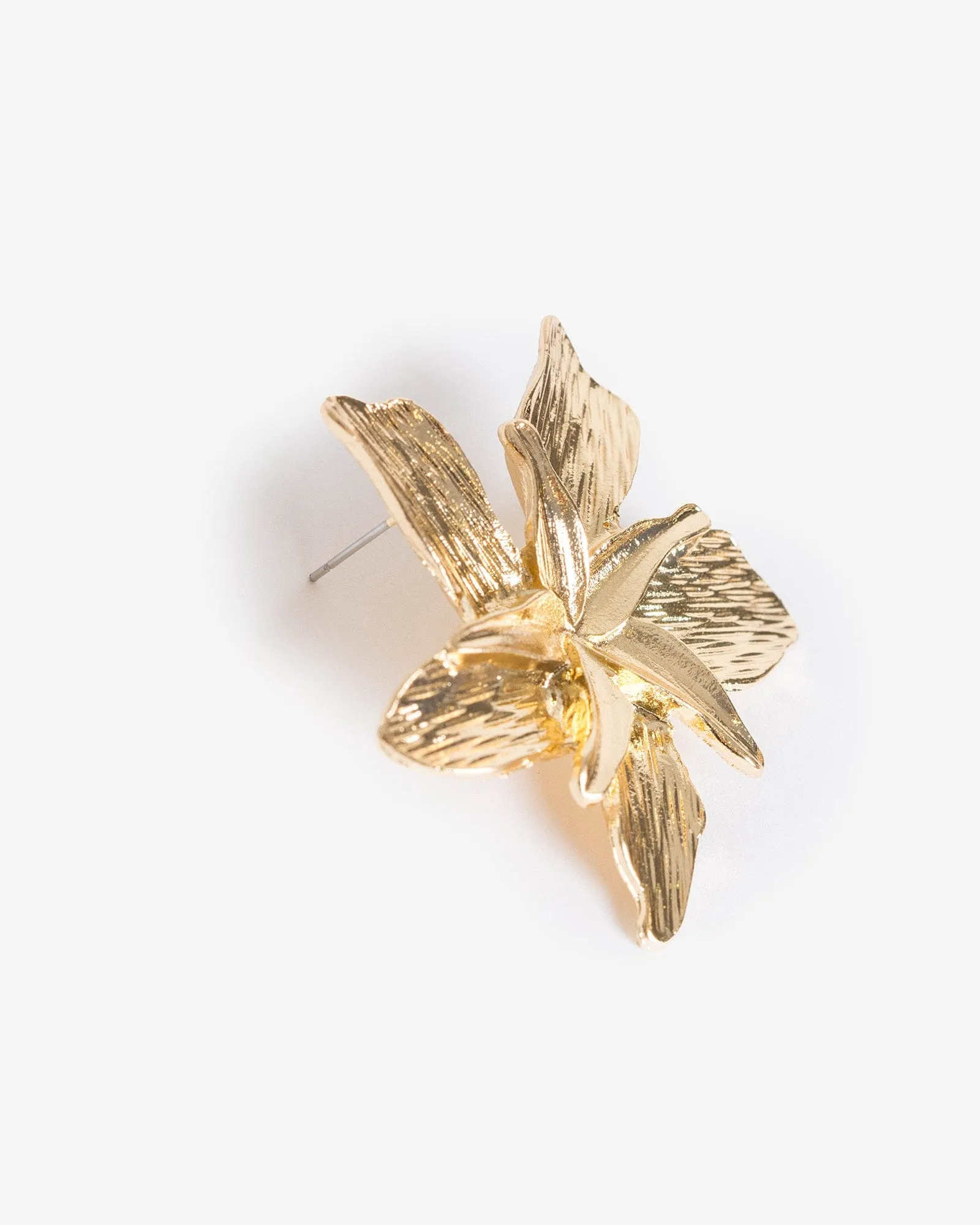 Gold Large Metal Flower Earrings sold by Collete Hayman product image thumbnail 2