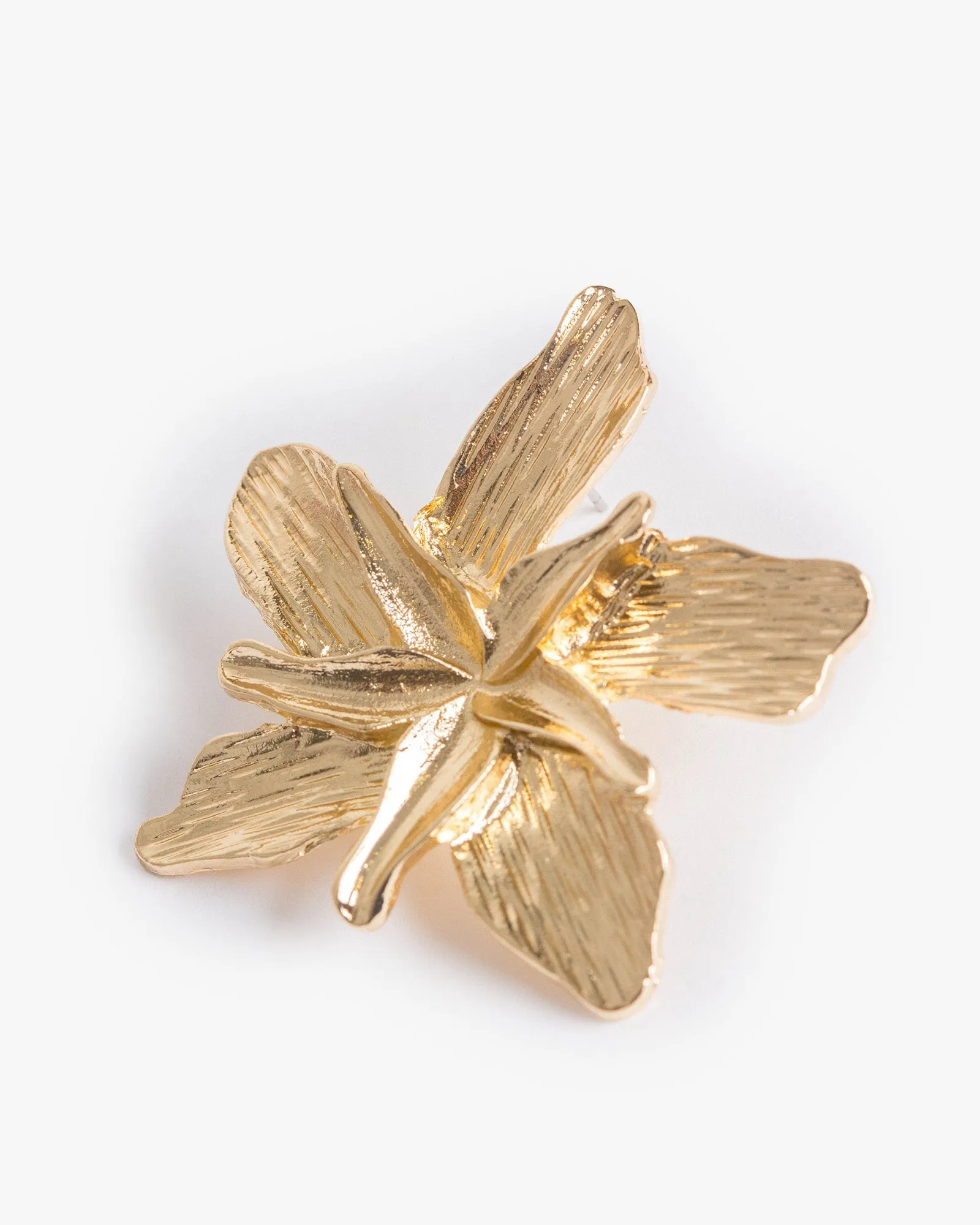 Gold Large Metal Flower Earrings sold by Collete Hayman product image thumbnail 3
