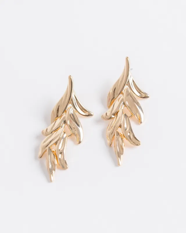 Gold Leaf Vine Drop Earrings sold by Collete Hayman