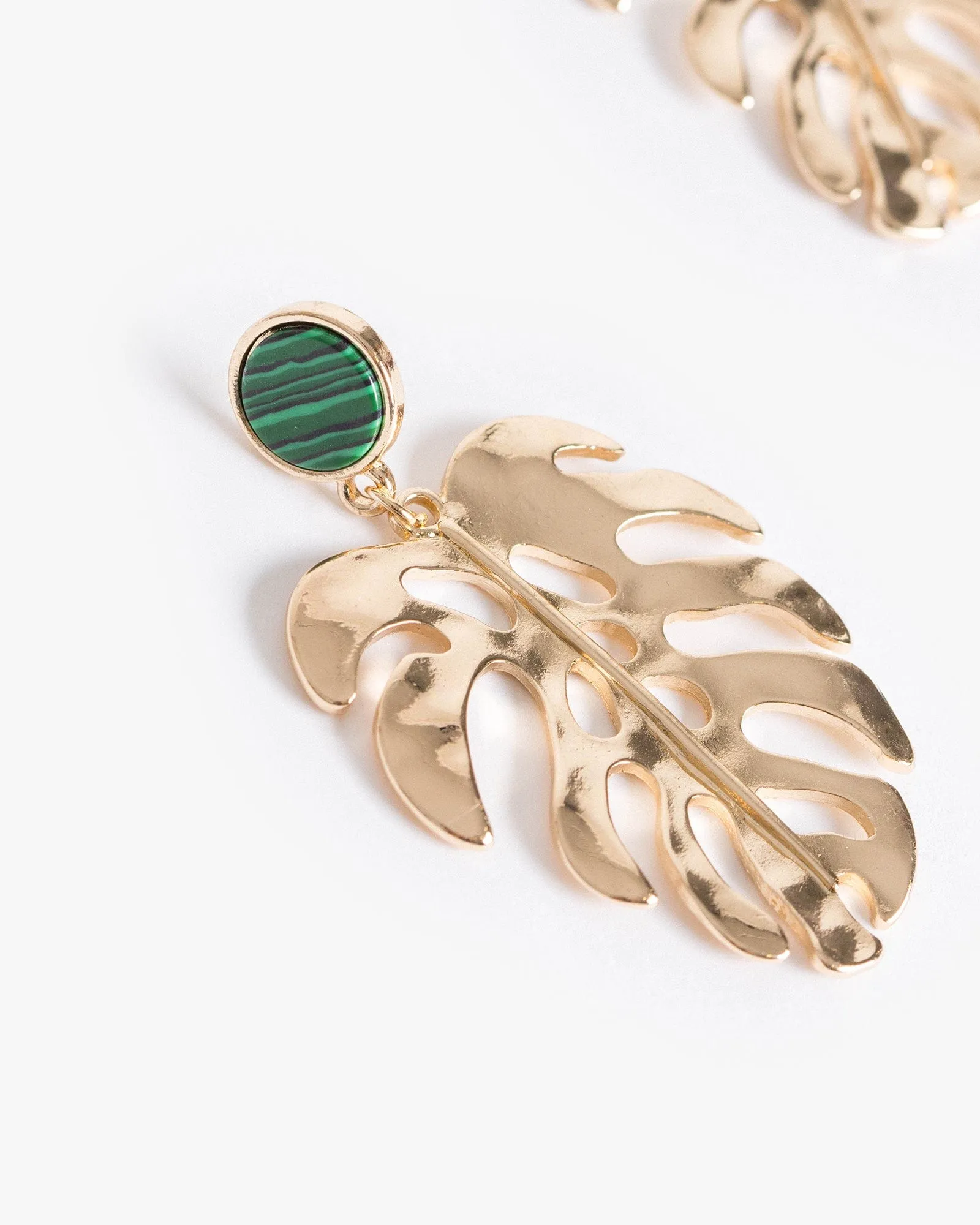 Green Palm Leaf Drop Earrings sold by Collete Hayman product image thumbnail 2