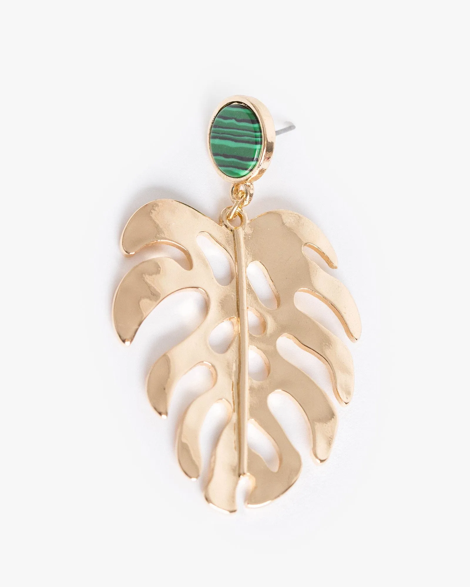 Green Palm Leaf Drop Earrings sold by Collete Hayman product image thumbnail 4