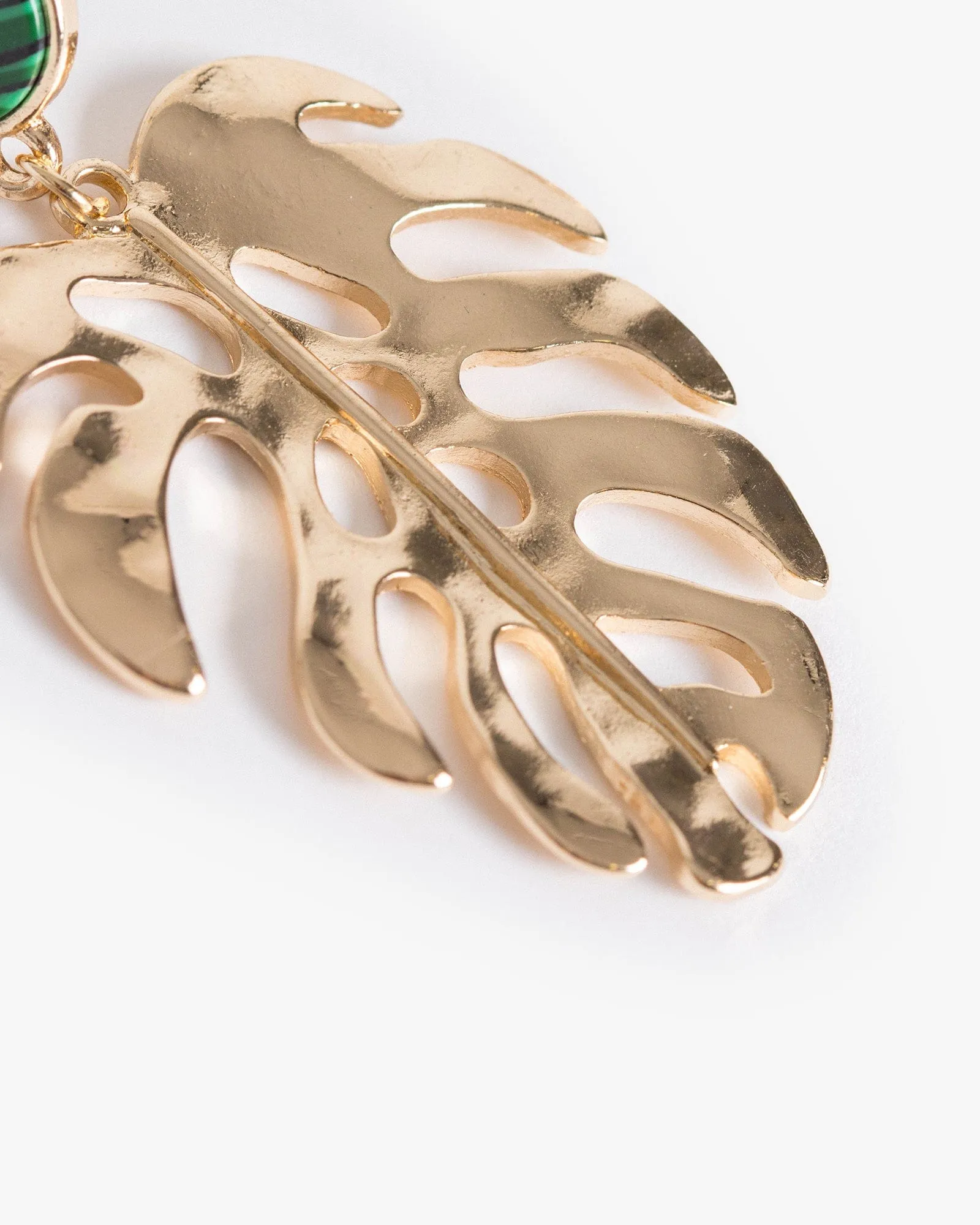 Green Palm Leaf Drop Earrings sold by Collete Hayman product image thumbnail 3
