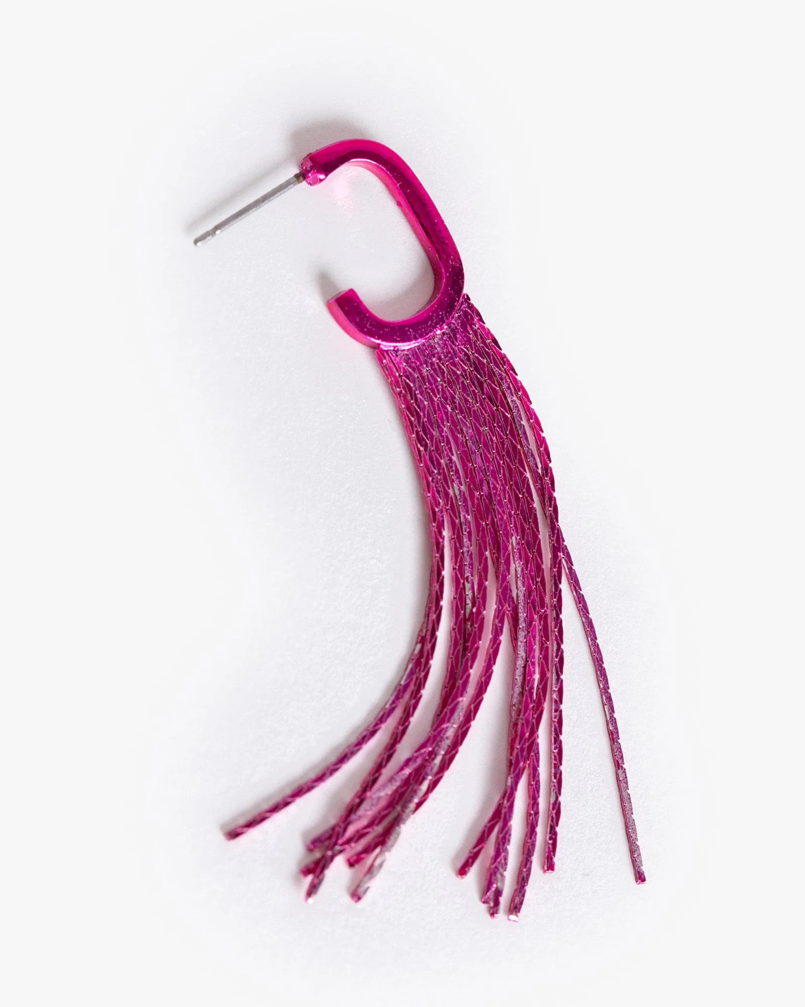 Pink G Hoop Chain Tassel Earrings sold by Collete Hayman product image thumbnail 2