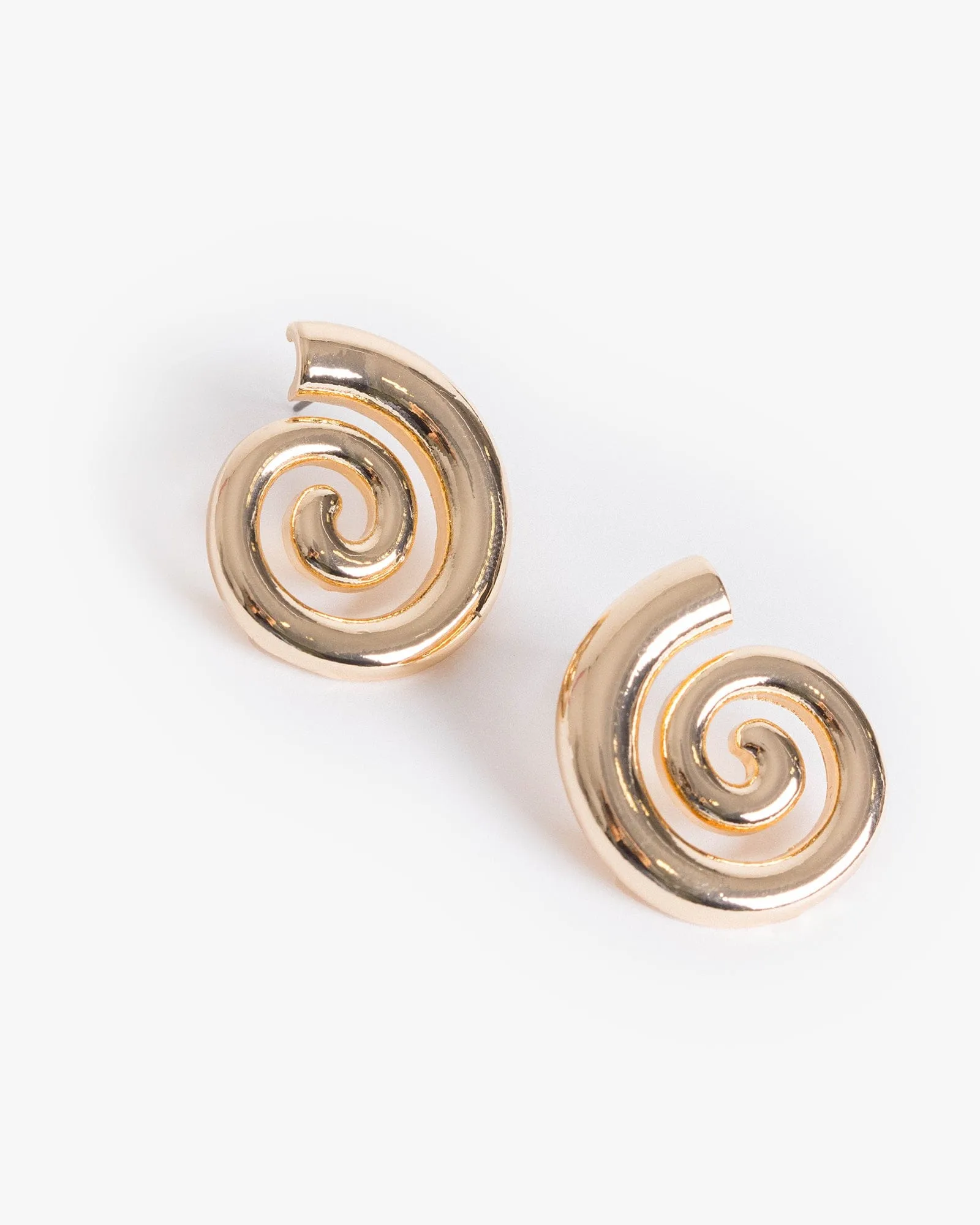 Gold Spiral Stud Earrings sold by Collete Hayman