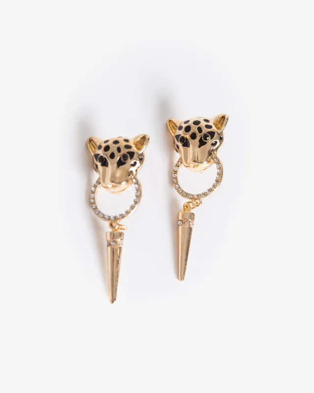 Black Tiger Post Drop Earrings sold by Collete Hayman