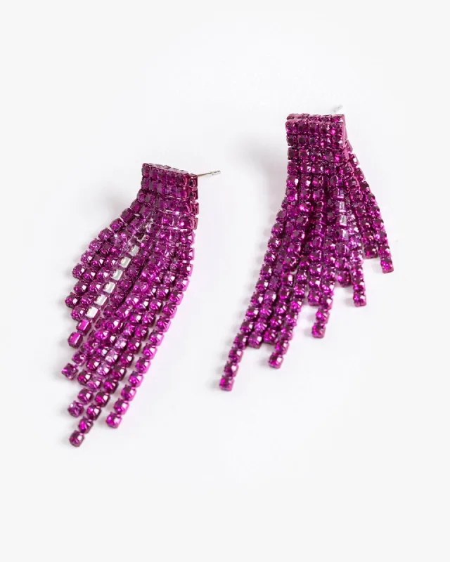 Purple Crystal Front Back Drop Earrings sold by Collete Hayman