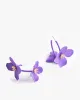 Purple Flower Embellished Hoop Earrings sold by Collete Hayman
