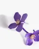Purple Flower Embellished Hoop Earrings sold by Collete Hayman