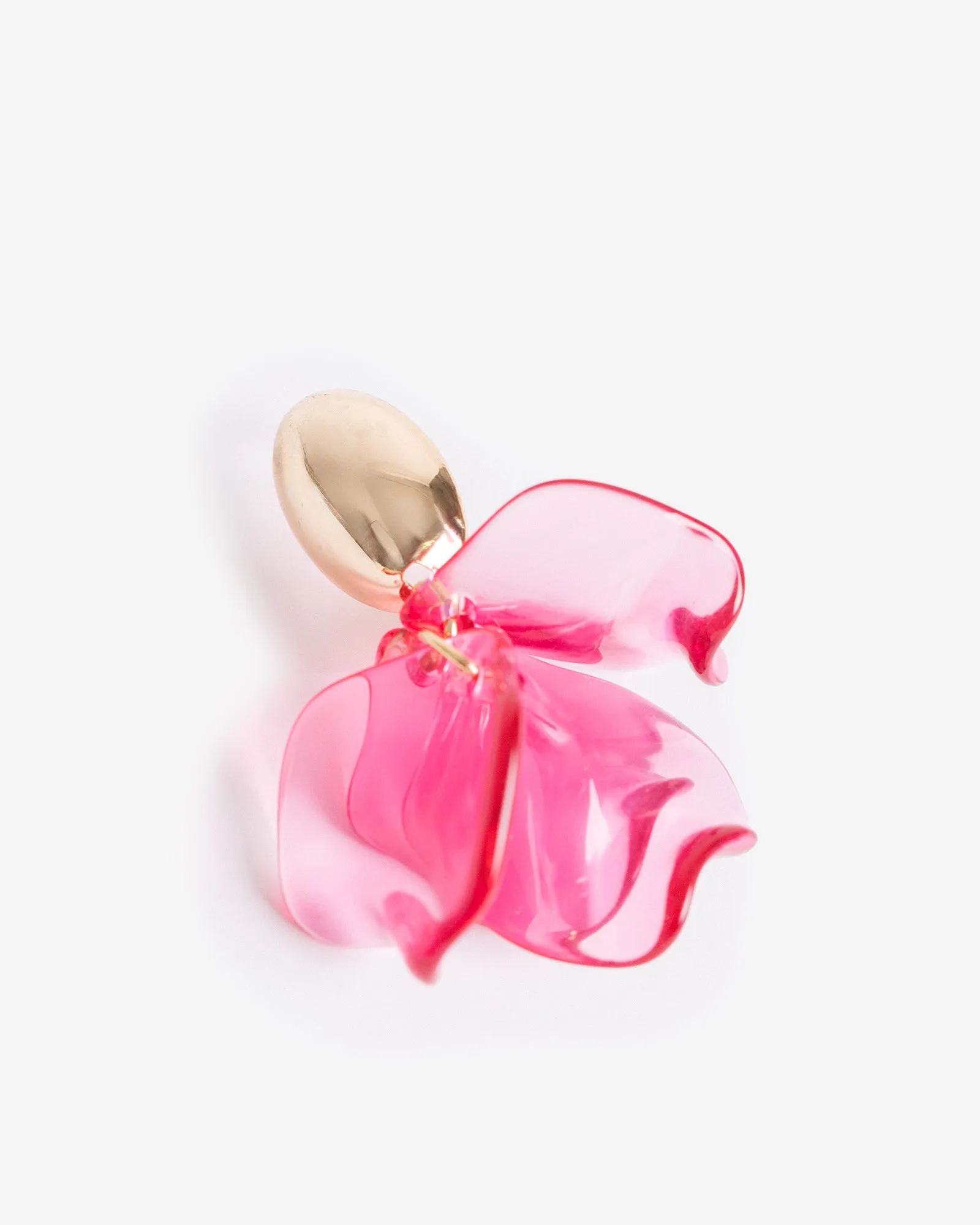 Pink Translucent Leaf Drop Earrings sold by Collete Hayman product image thumbnail 2