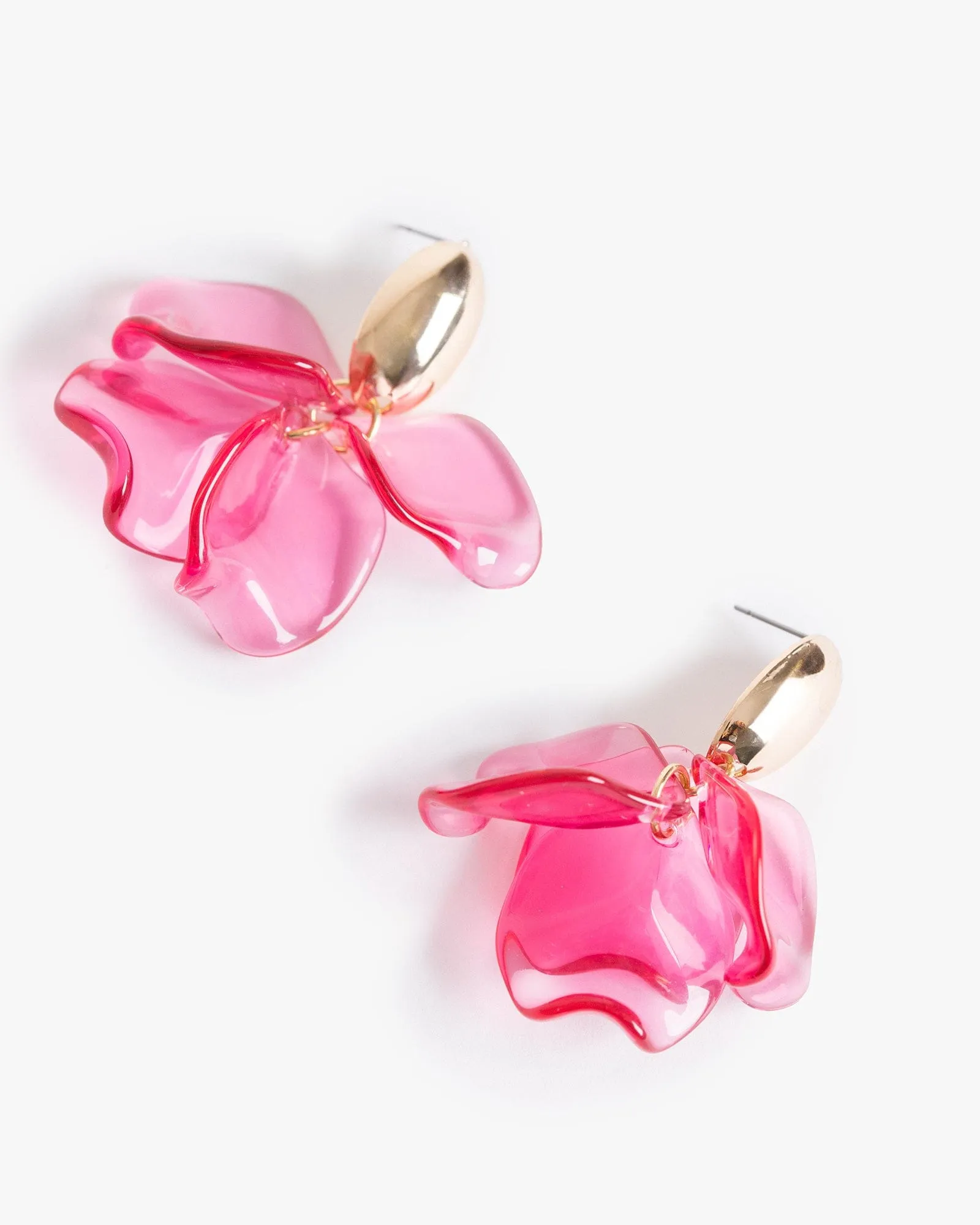 Pink Translucent Leaf Drop Earrings sold by Collete Hayman product image thumbnail 4