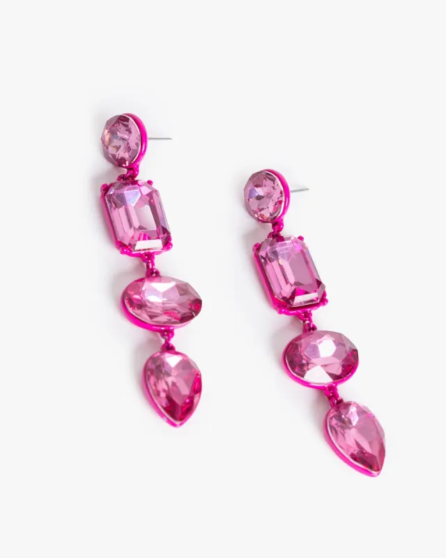 Pink Coloured Statement Drop Earrings sold by Collete Hayman