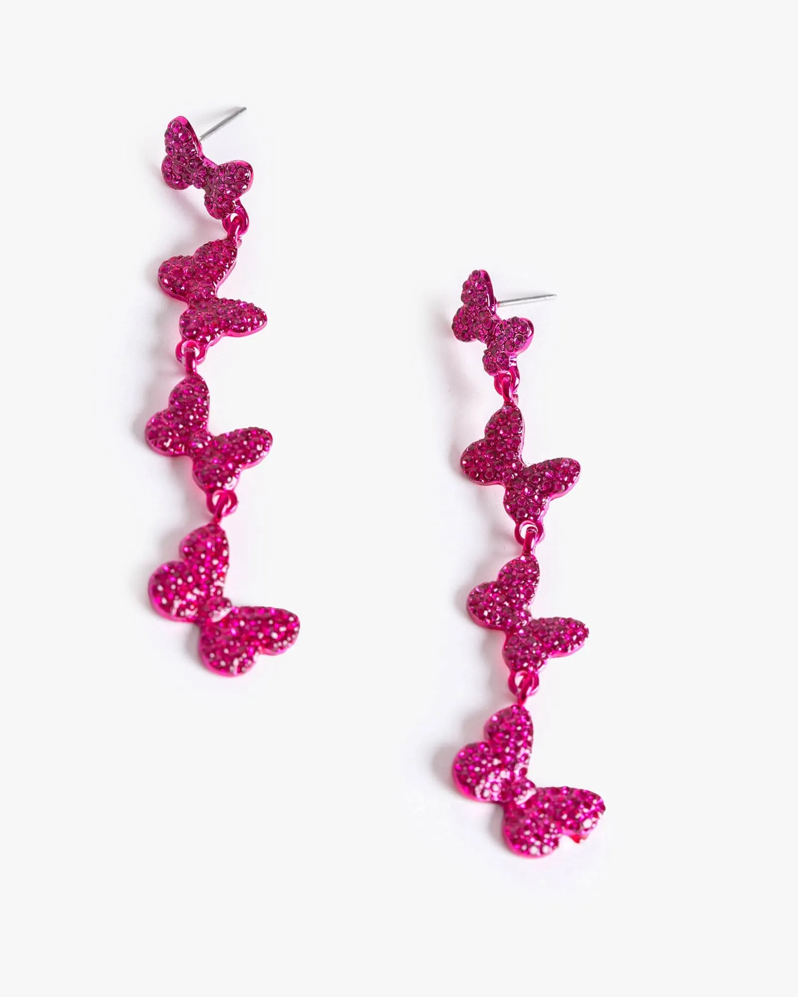 Pink Pave Butterfly Statement Earrings sold by Collete Hayman product image thumbnail 2