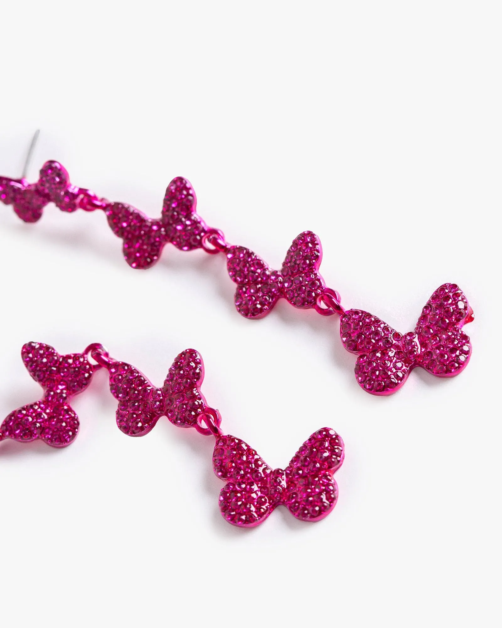 Pink Pave Butterfly Statement Earrings sold by Collete Hayman