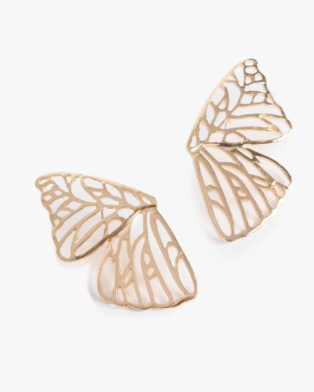 Gold Statement Butterfly Wing Earrings sold by Collete Hayman