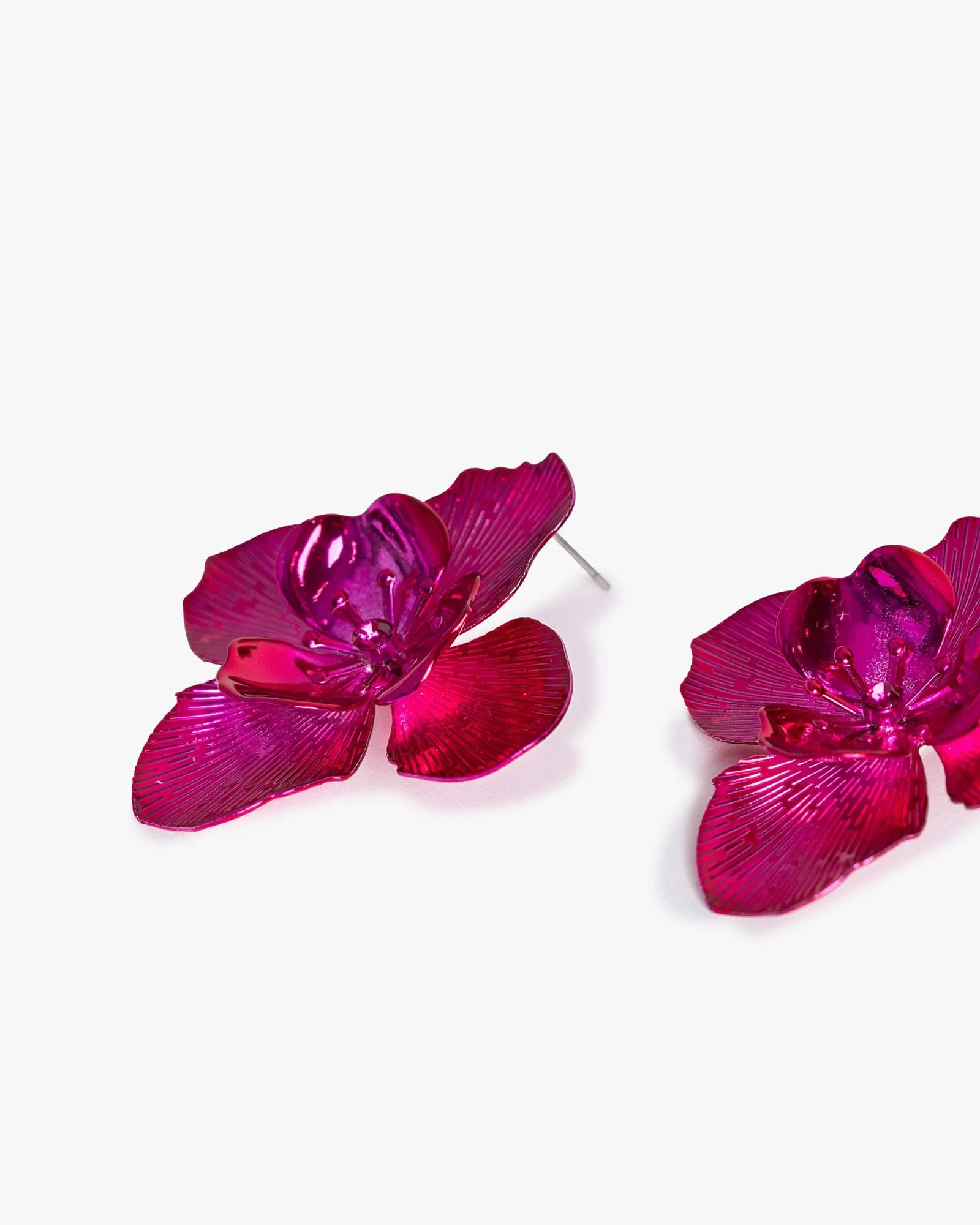 Pink Statement Flower Stud Earrings sold by Collete Hayman product image thumbnail 2