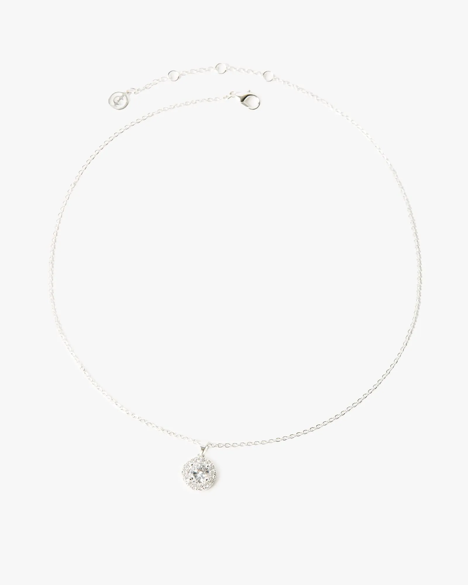Silver Cubic Zirconia Round Framed Necklace sold by Collete Hayman product image thumbnail 2