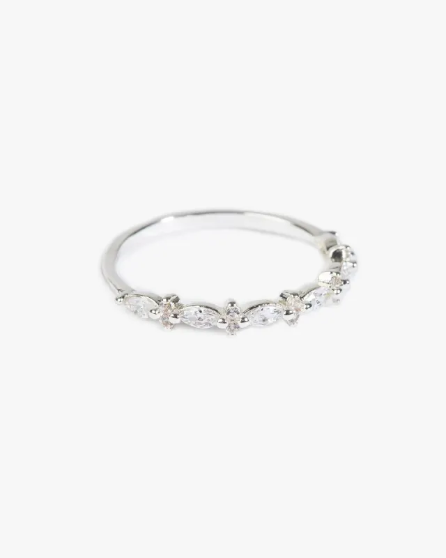 Silver Cubic Zirconia Fine Clustered Band Ring sold by Collete Hayman