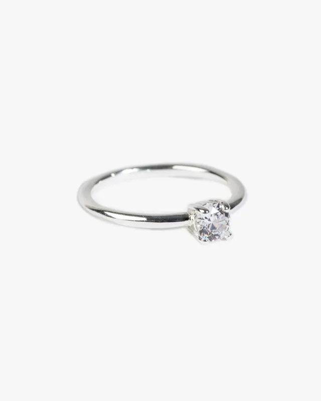 Silver Cubic Zirconia Fine Round Ring sold by Collete Hayman