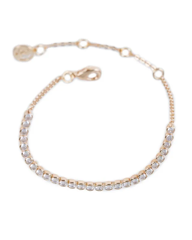 Gold Cubic Zirconia Half Bracelet sold by Collete Hayman