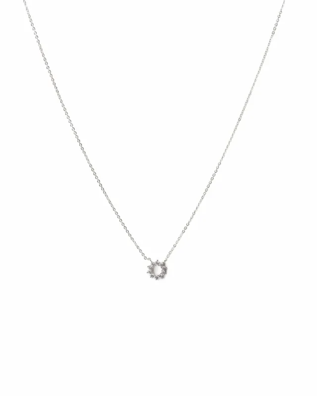 Silver Cubic Zirconia Halo Necklace sold by Collete Hayman