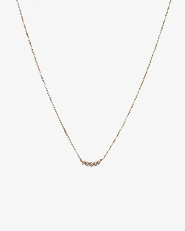 Gold Cubic Zirconia Curved Bar Necklace sold by Collete Hayman