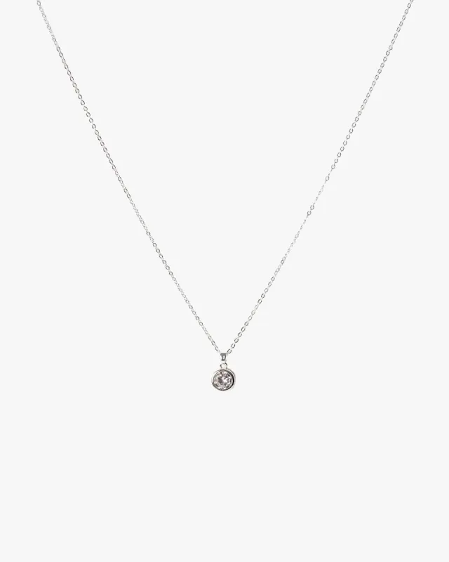 Silver Cubic Zirconia Framed Round Necklace sold by Collete Hayman