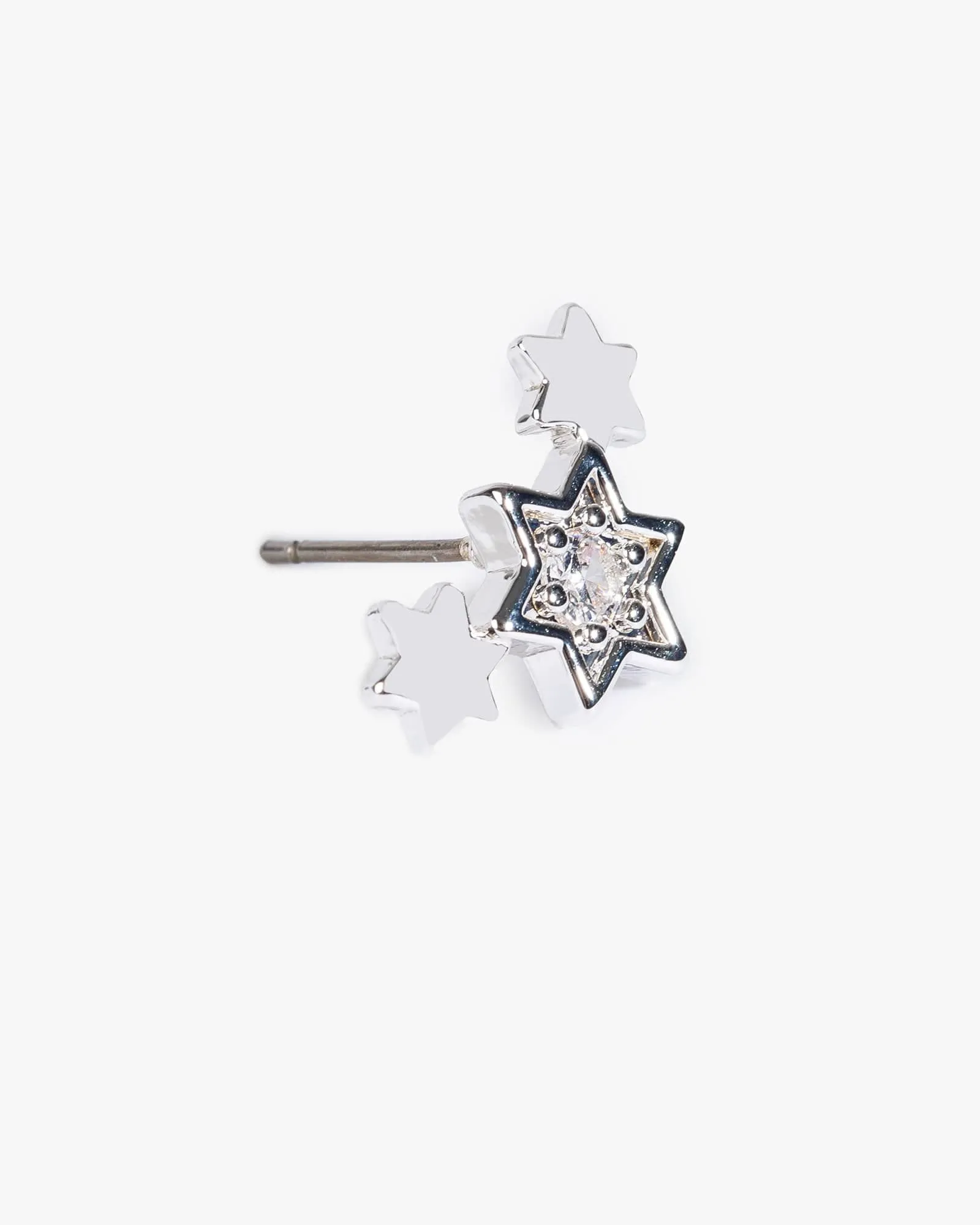 Silver Cubic Zirconia Curved Star Stud Earrings sold by Collete Hayman product image thumbnail 2
