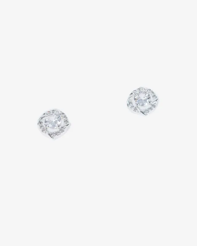Silver Cubic Zirconia Twist Stud Earrings sold by Collete Hayman