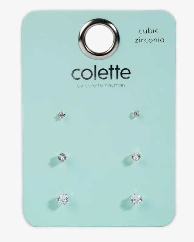 Silver Cubic Zirconia Stud Earrings Pack sold by Collete Hayman