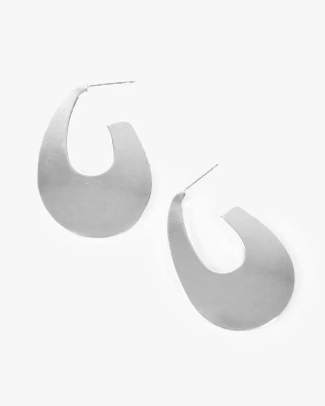 Silver Flat U Hoop Earrings sold by Collete Hayman