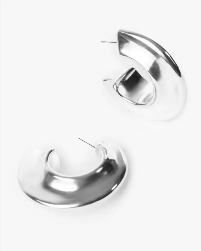 Silver Ridged Hoop Earrings sold by Collete Hayman