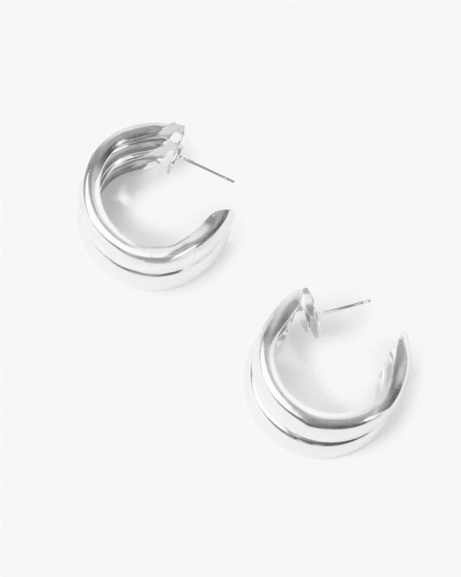 Silver Double Chubby Hoop Earrings sold by Collete Hayman product image thumbnail 3
