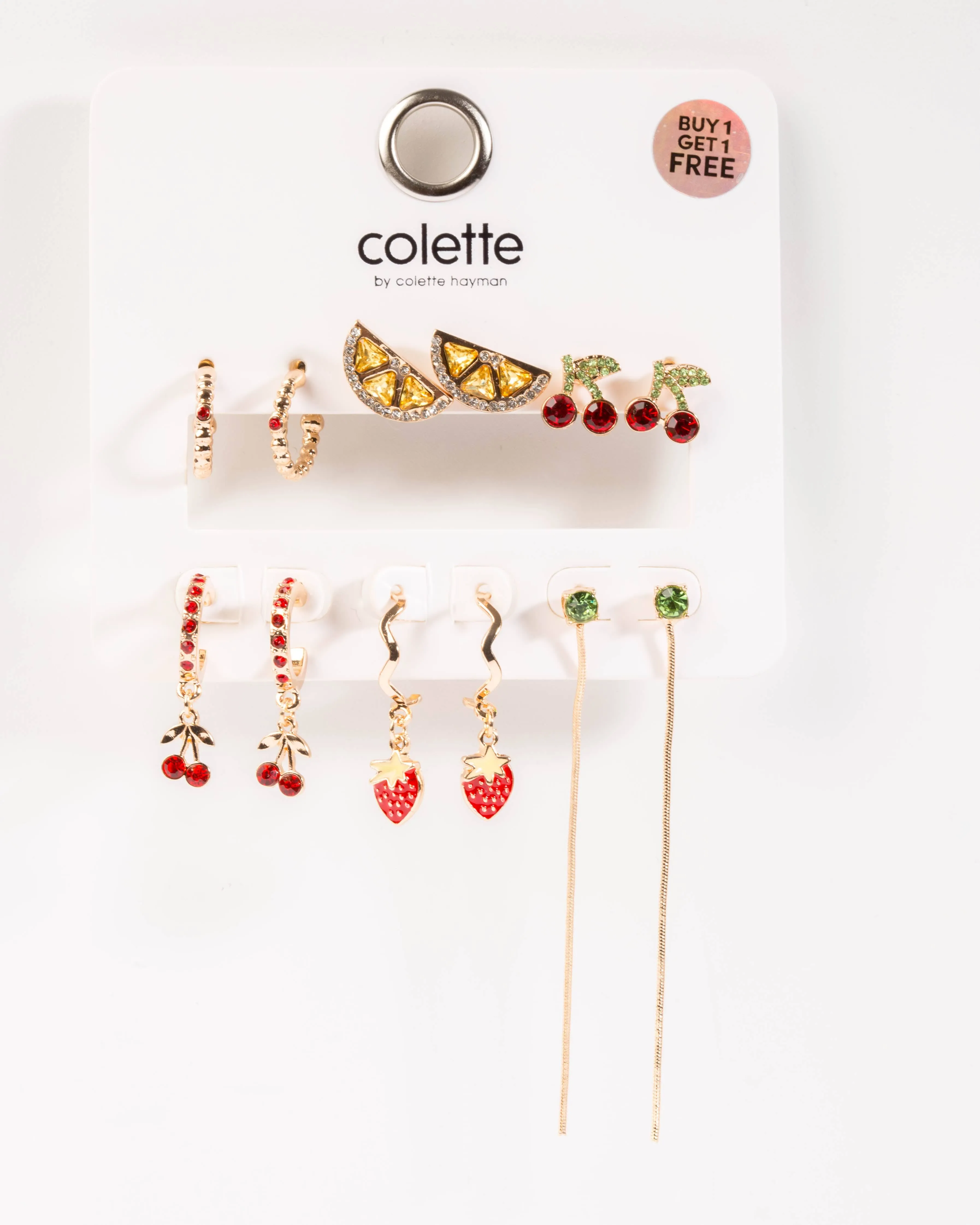 Fruity Stud And Hoop Earrings 6 Pack sold by Collete Hayman