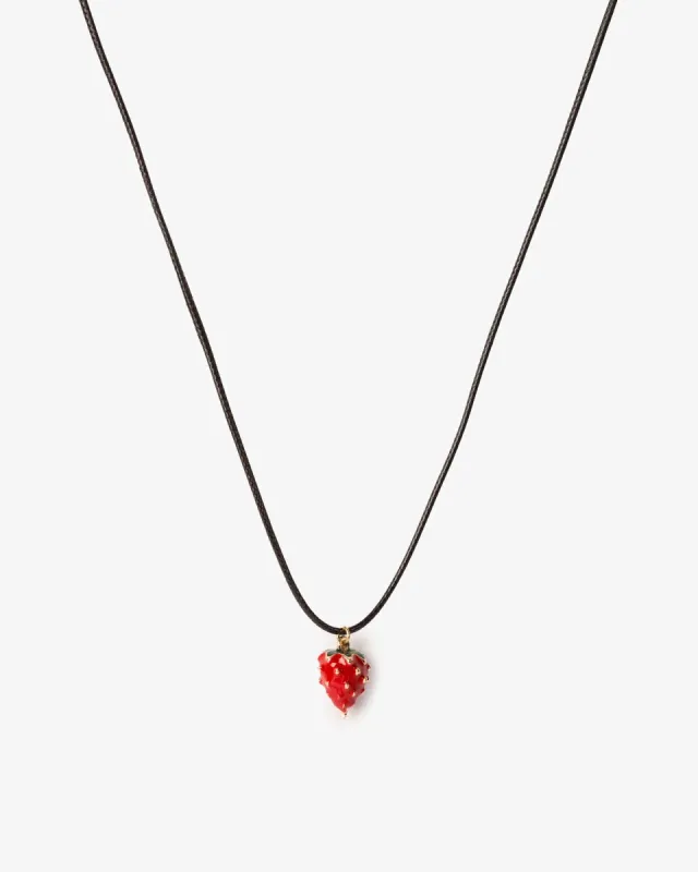 Red Strawberry Cord Necklace sold by Collete Hayman