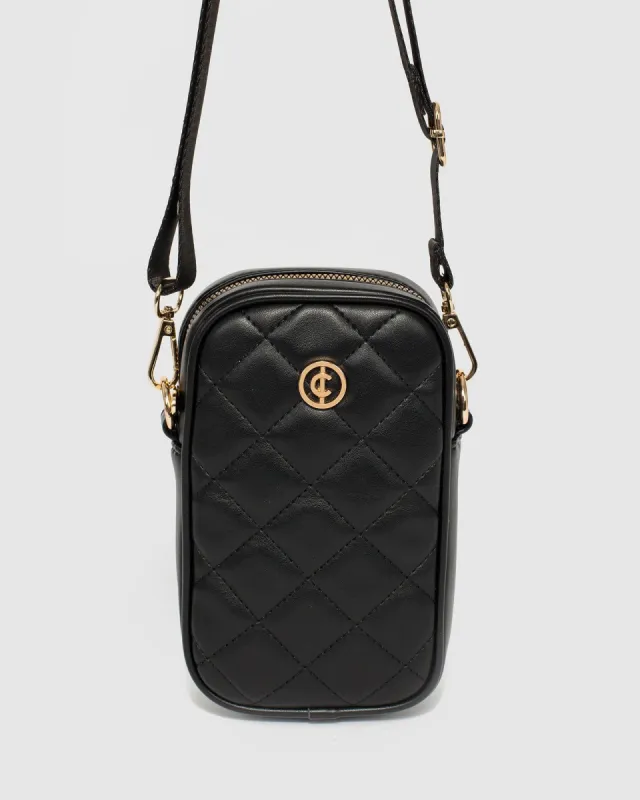 Black Rubee Quilted Crossbody Bag sold by Collete Hayman