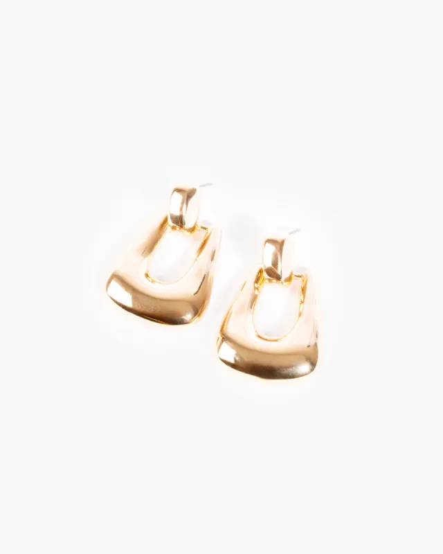 Gold Smooth Door Knocker Earrings sold by Collete Hayman