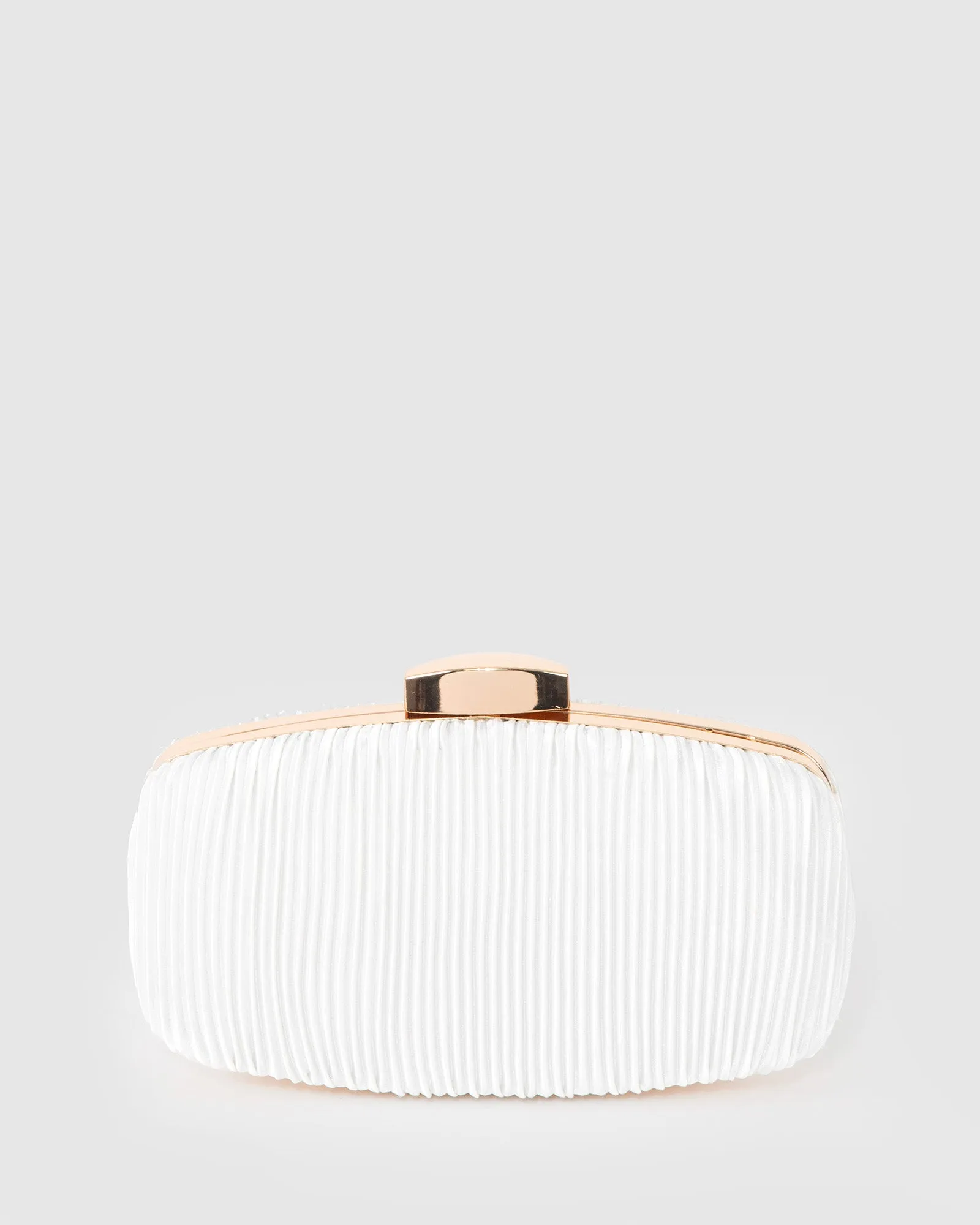 White Classic Hardcase Clutch Bag sold by Collete Hayman