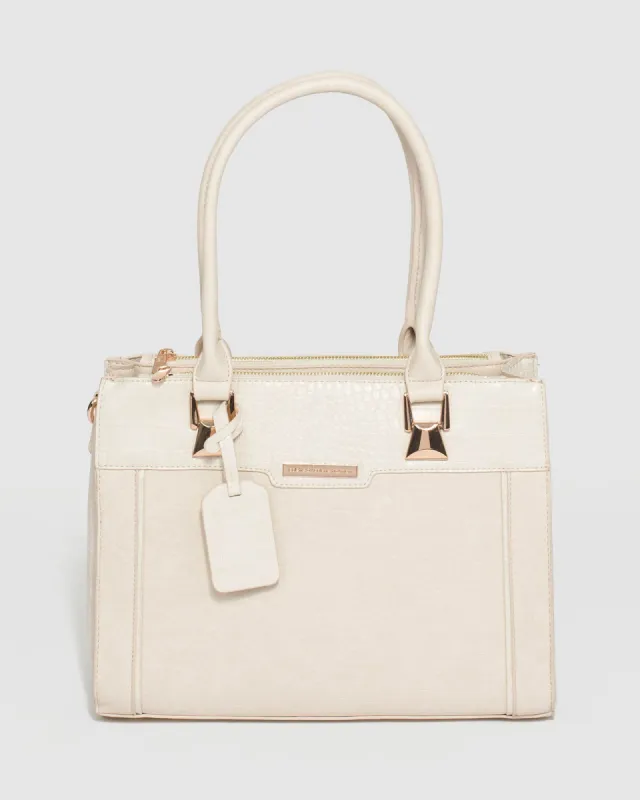 Ivory Fabiana Multi Compartment Tote Bag sold by Collete Hayman