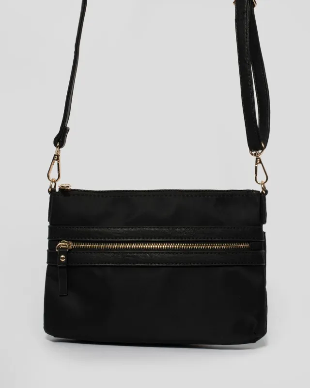 Black Large Zip Pocket Crossbody Bag sold by Collete Hayman