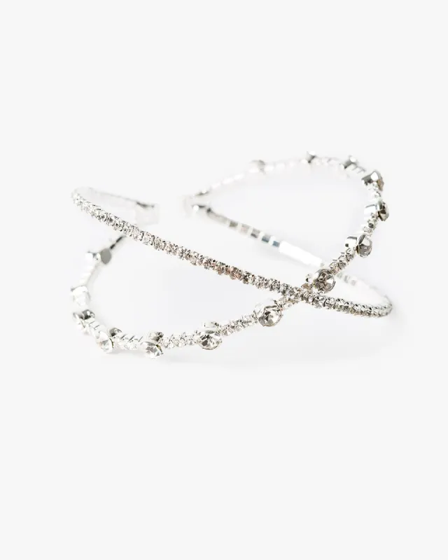 Crystal Cross Over Detail Bracelet made by Collete Hayman