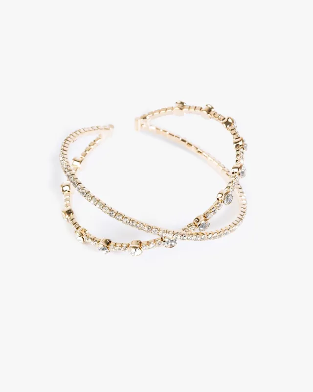 Crystal Cross Over Detail Bracelet sold by Collete Hayman