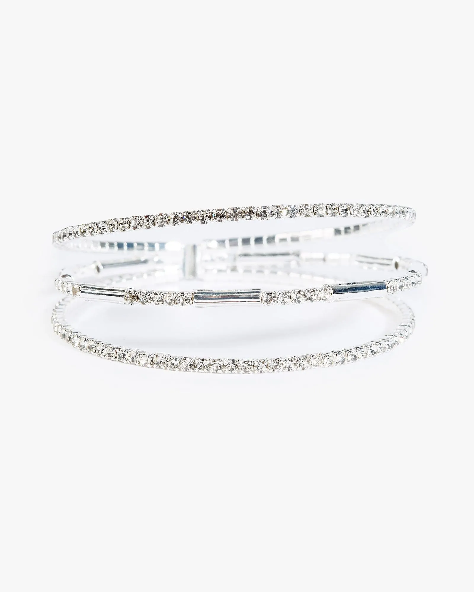 Crystal Triple Row Metal Bracelet sold by Collete Hayman