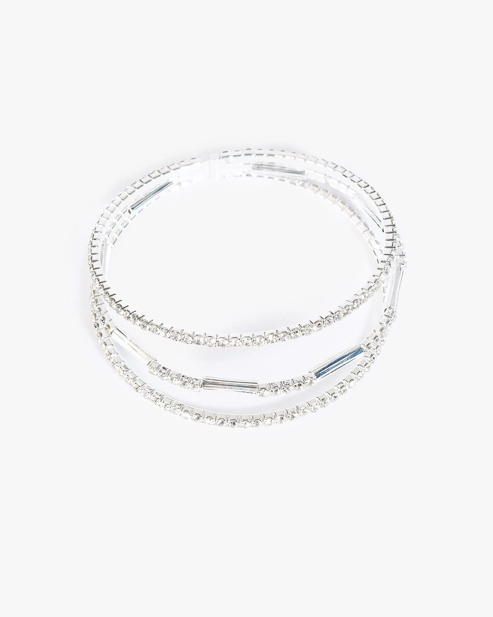 Crystal Triple Row Metal Bracelet sold by Collete Hayman product image thumbnail 2